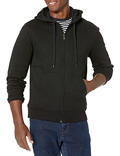 Amazon Essentials Men's Full-Zip Hooded Fleece Sweatshirt in Black Amazon Essentials Men's Full-Zip Hooded Fleece Sweatshirt in Black
